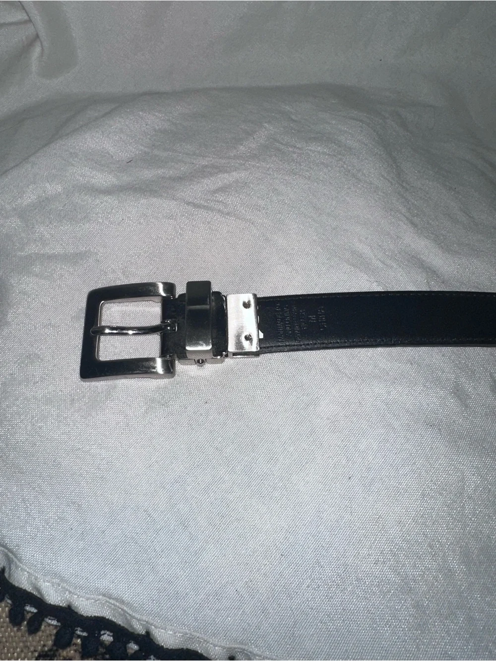 Magenta & Black Reversible Croc-Embossed Leather Belt - NWOT